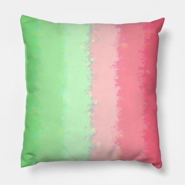 Pencil Strokes Of Greens and Pinks Pillow by Peaceful Space AS