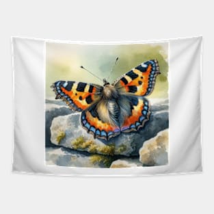 Pop Small Tortoiseshell - Watercolor Butterfly Tapestry