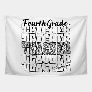 Funny Fourth Grade Teacher School Matching Teaching Leopard Tapestry