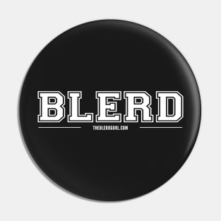 Blerd Varsity White type Pin