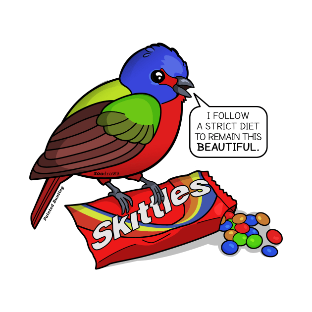 Painted Bunting by Zoodraws, Ver 2 by Zoodraws