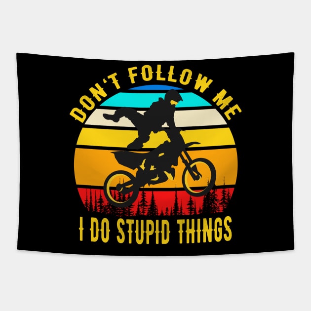 Motocross funny Motorcycle Dirt Bike Tapestry by Foxxy Merch