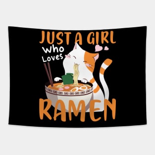 Love Kawaii Ramen Noodle Soup Cat Japan Gift Tapestry