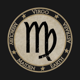 Vintage Virgo Zodiac Sign Horoscope Astrology Symbol T-Shirt