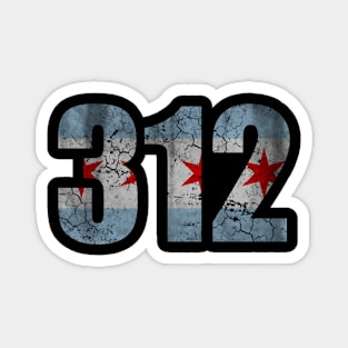 Chicago Flag 312 Fade Magnet