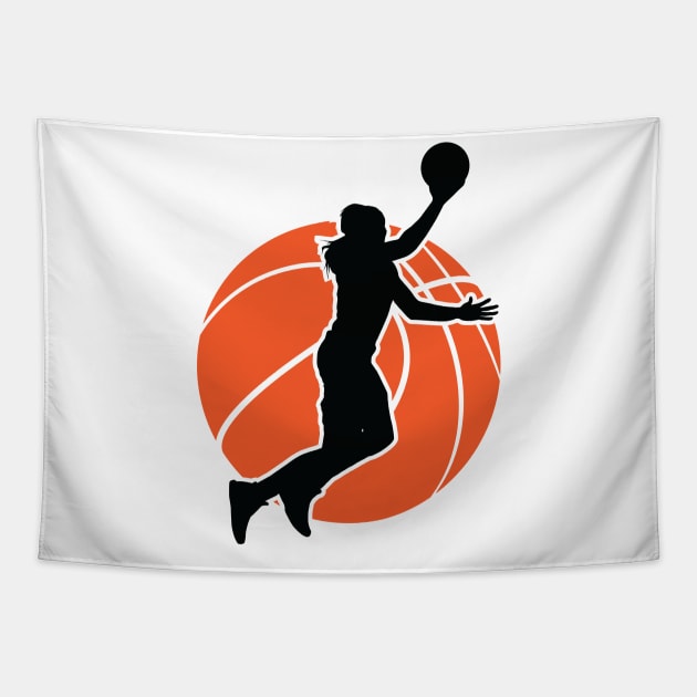 Women's basketball is cool Tapestry by RockyDesigns