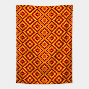 Swirly Orange Diamonds Tapestry