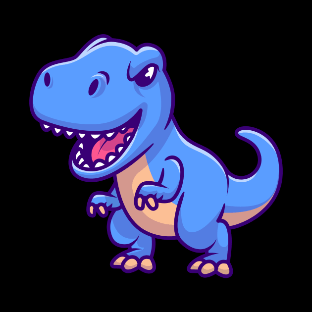 Cute Blue Tyrannosaurus Rex by MaiKStore