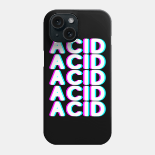 Trippy ACID glitch design for ravers, party people and hallucinogen enthusiasts in pink, blue and white Phone Case