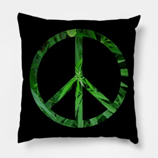 weed marijuana cannabis ganja peace sign for peace lover and pothead gift Pillow