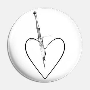 Heart & sword Pin