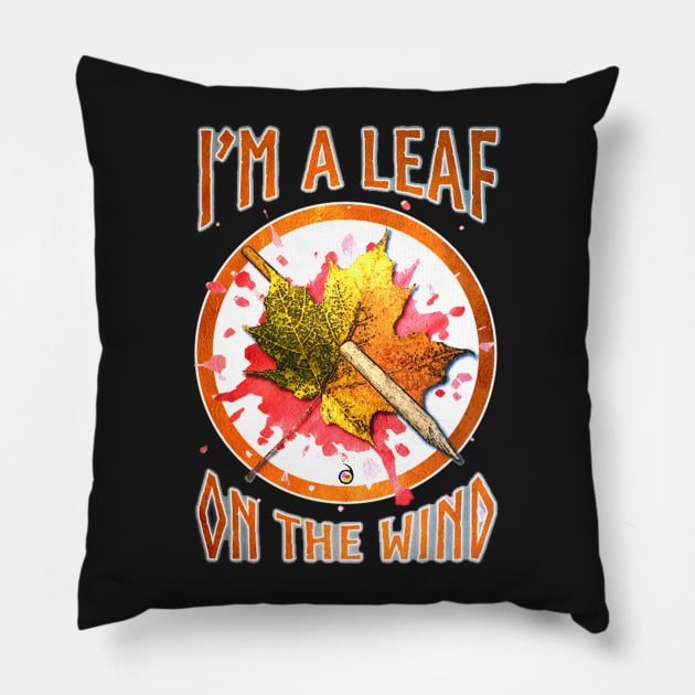 Serenity leaf on the wind Pillow by rednessdesign