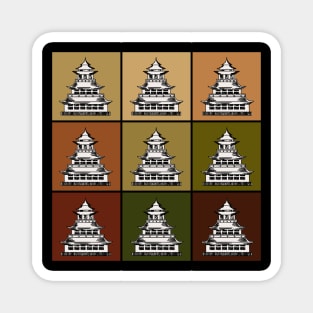 Pagoda Pop Art Aesthetic Vaporwave Style 80s Japanese style 418 Magnet