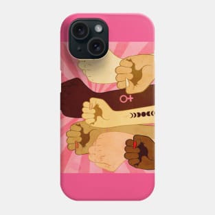 Female raised fists Phone Case