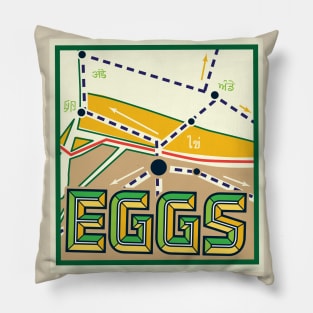 EGGS map Pillow
