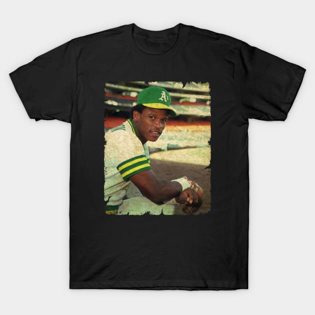 Rickey Henderson Oakland Athletics T Shirt Baseball Team Sport Black