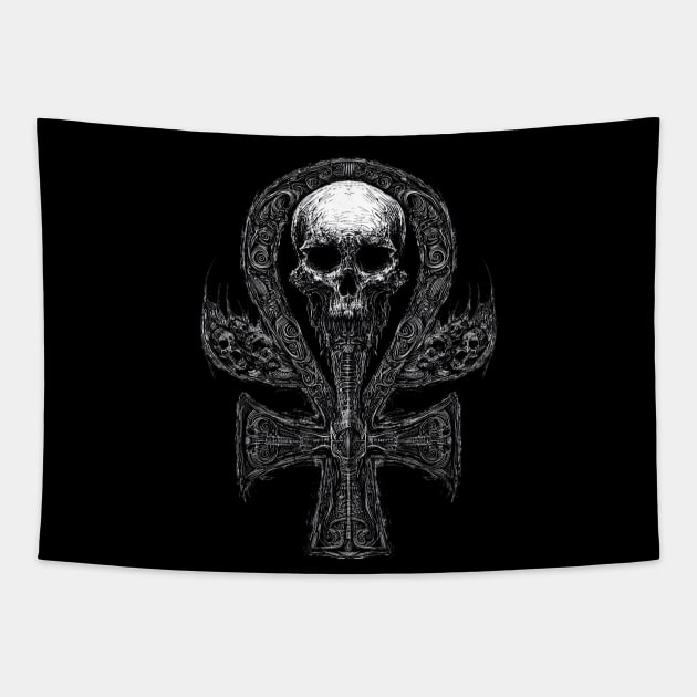 The Ankh and Skulls: Life and Death Tapestry by MetalByte