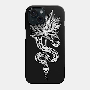 Snake and flower (White version) Phone Case