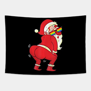 Gay Santa Claus LGBTQ Pride Flag Christmas Tapestry