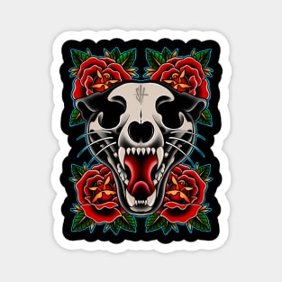 Trad Panther Skull Magnet