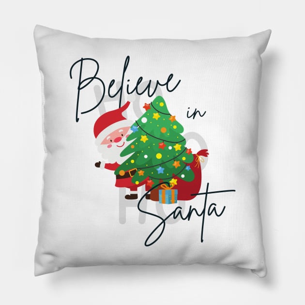 Merry Christmas! - Believe in Santa Pillow by MadeBySerif