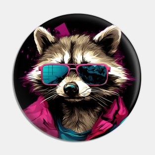 Raccoon art Pin