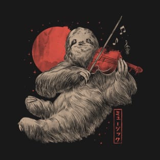Calm Song Cute Sloth Violin T-Shirt