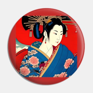 Geisha Study B in Japanese Style Pin