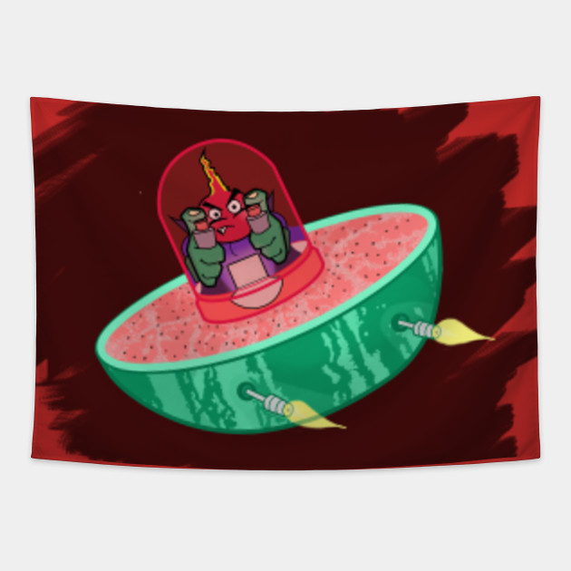 Watermelon Alien Gangster Millenium Falcon Tapestry Teepublic Au