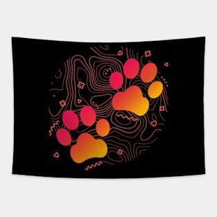 Paw Print Gradient Look Tapestry