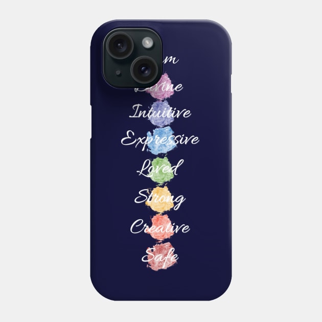 Seven Chakra Energy Affirmation Phone Case by Bluepress