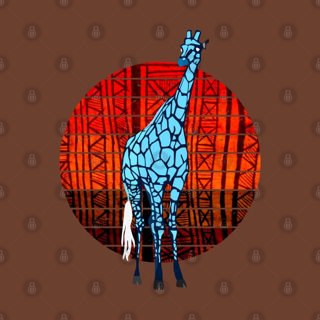 Blue Giraffe and African Sun by Heartsake