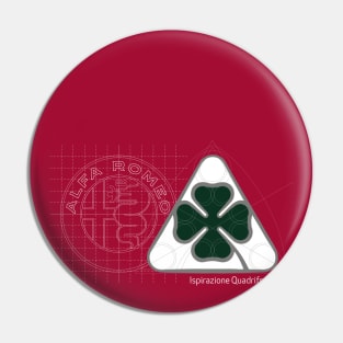 Alfa Romeo Quadrifoglio Construct white logo type 2 Pin