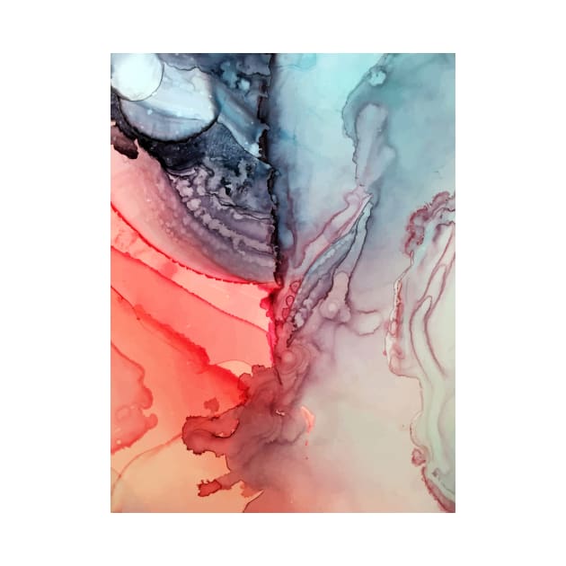 Undertown Meets Lava- Alcohol Ink Painting by Elizabeth Karlson Art