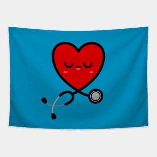 Stethoscope Emoji Heart 3 Tapestry