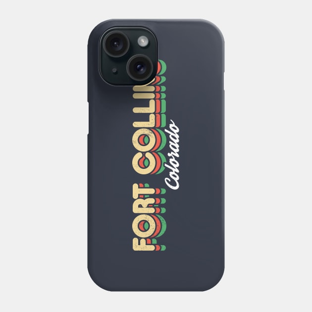 Retro Fort Collins Colorado Phone Case by rojakdesigns