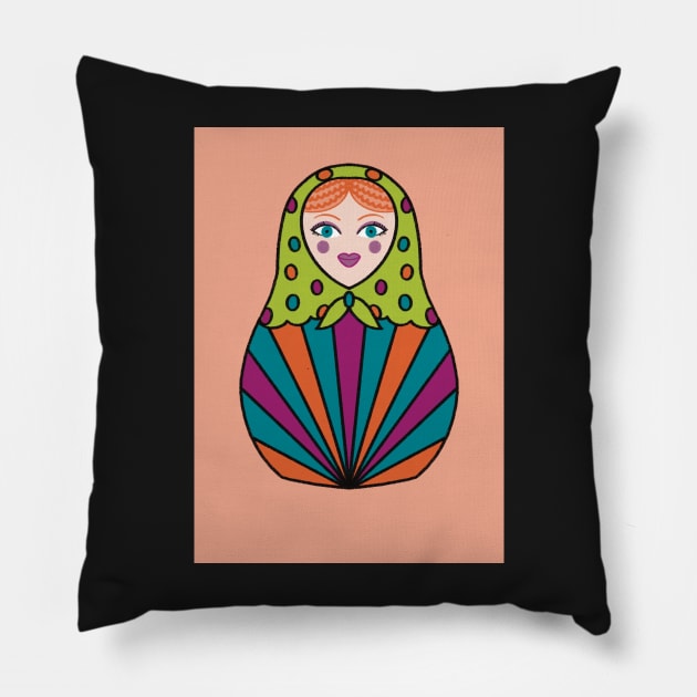 Spots & Stripes Russian Doll Pillow by Slepowronski