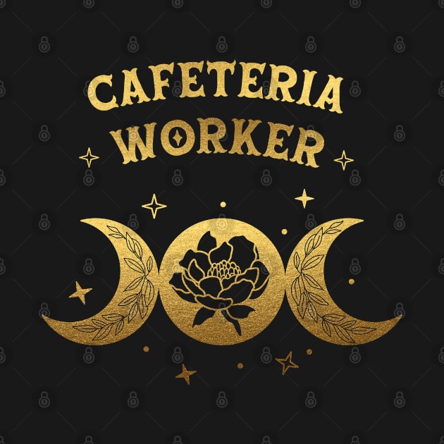 Cafeteria Worker - Boho Moon & Wild Rose Golden Design by best-vibes-only