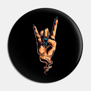 The devils horns hand gesture ~ rock on Pin