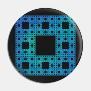 sierpinski squares - blue Pin