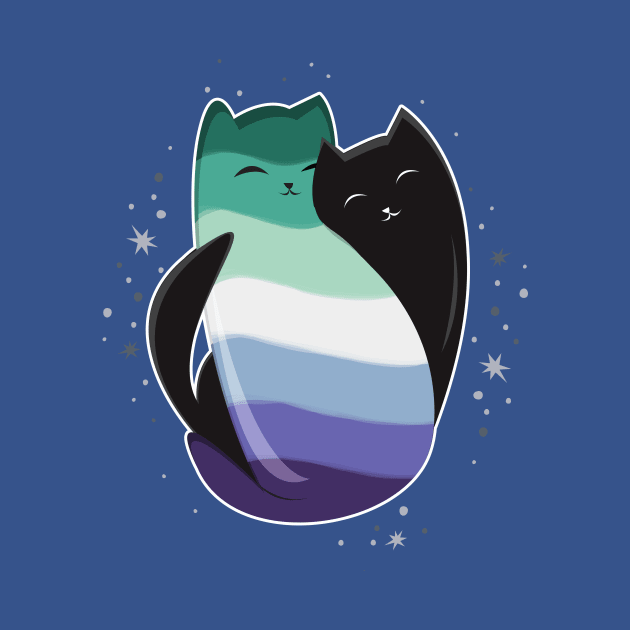 Gay Man Cat LGBT Pride Flag by Psitta