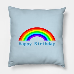 Happy Birthday Rainbow Pillow