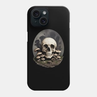 Skull with Mushrooms Phone Case