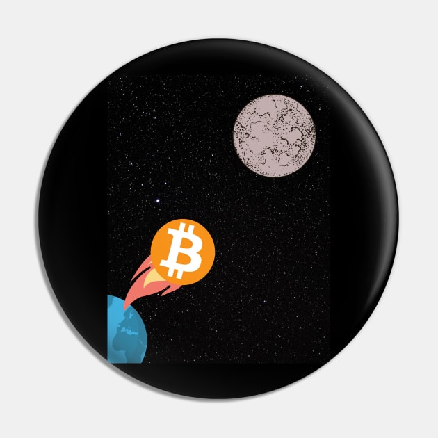 Bitcoin to the Moon Pin by FoxFront