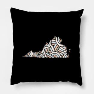 Virginia Map Art Pillow