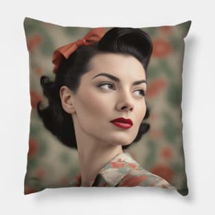 1950s Glam Woman Pillow