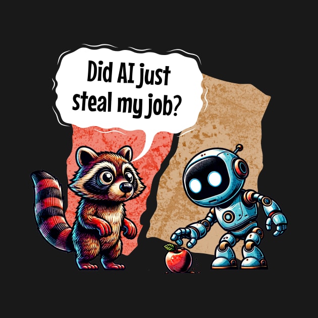 Surprised Raccoon: Did AI Just Steal My Job? 🦝 Funny by Critter Chaos