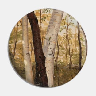 In the Woods, Hudson, New York by Frederic Edwin Church Pin