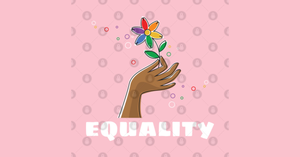 Pride Month Rainbow Flower Black hand Equality Equality