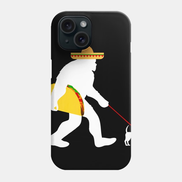 Big Taco Sombrero Chihuahua Dog Bigfoot Phone Case by CovidStore